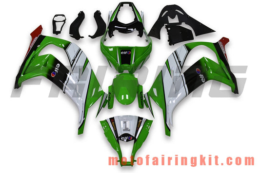 Kits de carenado aptos para ZX-10R ZX10R 2011 2012 2013 2014 2015 Molde de inyección de plástico ABS Carrocería completa para motocicleta Marco de carrocería de posventa (verde y blanco) B033