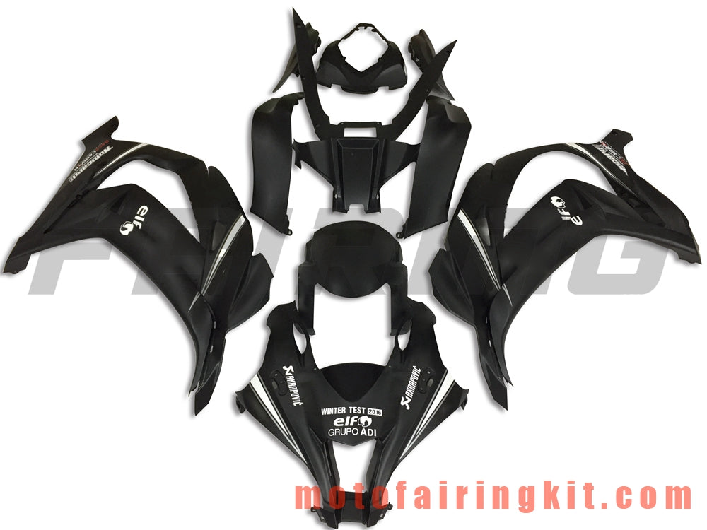 Fairing Kits Fit for ZX-10R ZX10R 2016 2017 2018 2019 ZX-10R ZX10R 16 17 18 19 Plastic ABS Injection Mold Complete Motorcycle Body Aftermarket Bodywork Frame (Black) B001