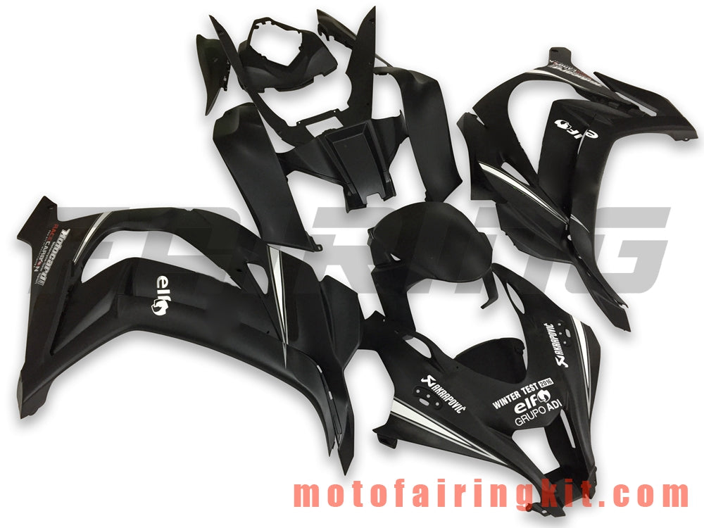 Fairing Kits Fit for ZX-10R ZX10R 2016 2017 2018 2019 ZX-10R ZX10R 16 17 18 19 Plastic ABS Injection Mold Complete Motorcycle Body Aftermarket Bodywork Frame (Black) B001