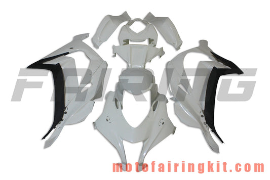 Fairing Kits Fit for ZX-10R ZX10R 2016 2017 2018 2019 ZX-10R ZX10R 16 17 18 19 Plastic ABS Injection Mold Complete Motorcycle Body Aftermarket Bodywork Frame (White) B002