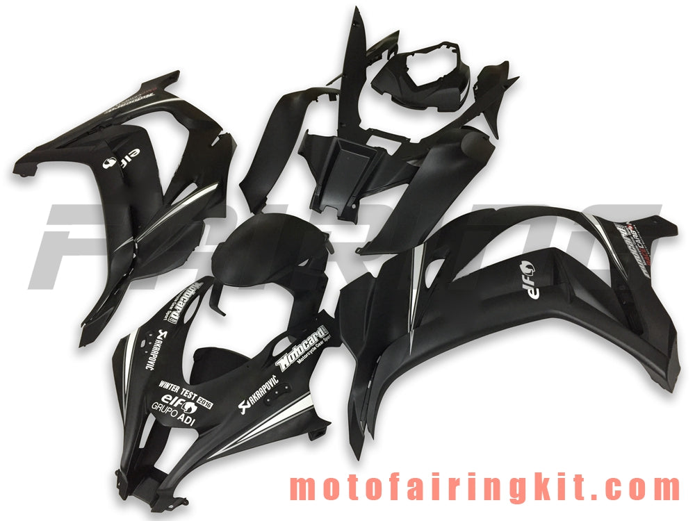 Fairing Kits Fit for ZX-10R ZX10R 2016 2017 2018 2019 ZX-10R ZX10R 16 17 18 19 Plastic ABS Injection Mold Complete Motorcycle Body Aftermarket Bodywork Frame (Black) B003