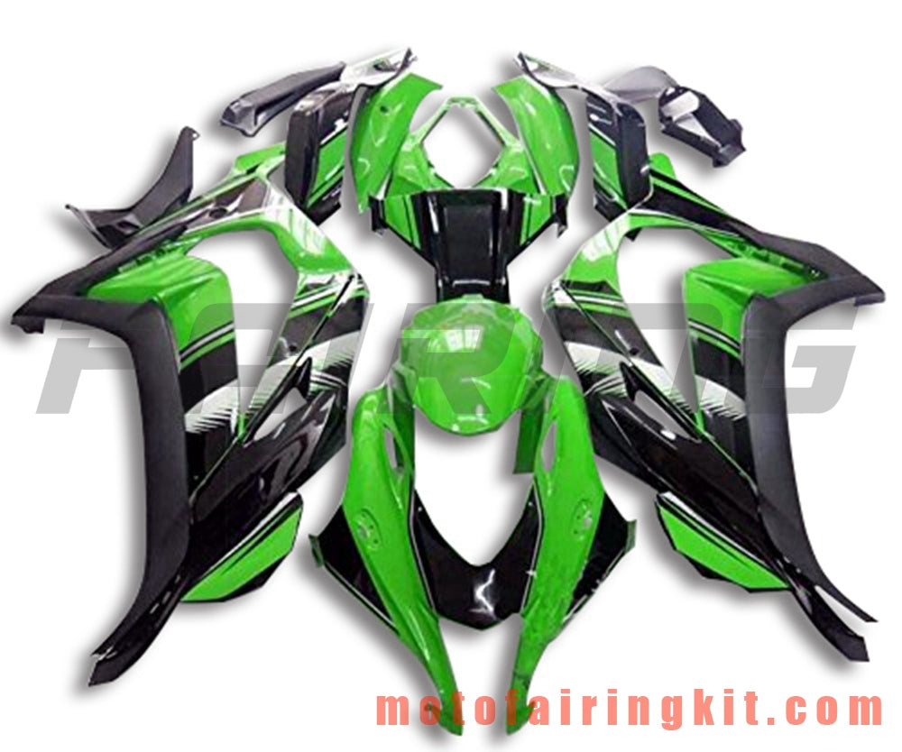 Fairing Kits Fit for ZX-10R ZX10R 2016 2017 2018 2019 ZX-10R ZX10R 16 17 18 19 Plastic ABS Injection Mold Complete Motorcycle Body Aftermarket Bodywork Frame (Green & Black) B004