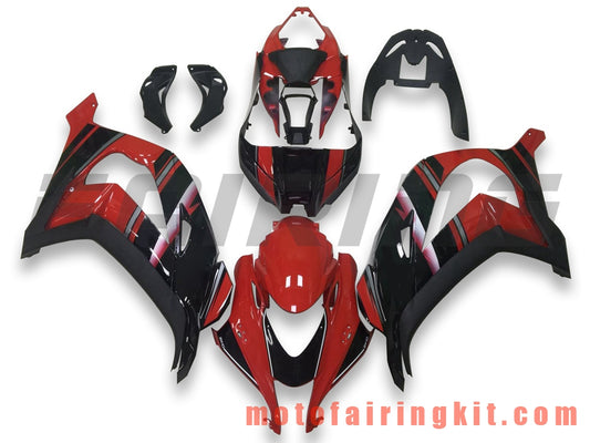 Fairing Kits Fit for ZX-10R ZX10R 2016 2017 2018 2019 ZX-10R ZX10R 16 17 18 19 Plastic ABS Injection Mold Complete Motorcycle Body Aftermarket Bodywork Frame (Red & Black) B005