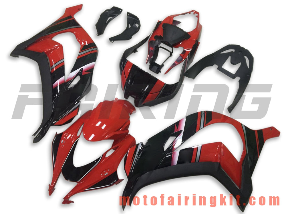 Fairing Kits Fit for ZX-10R ZX10R 2016 2017 2018 2019 ZX-10R ZX10R 16 17 18 19 Plastic ABS Injection Mold Complete Motorcycle Body Aftermarket Bodywork Frame (Red & Black) B005