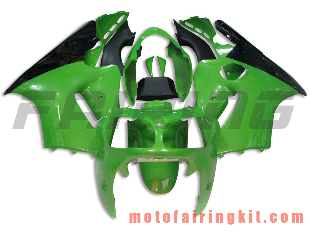 Kits de carenado aptos para ZX12R ZX-12R 2000 2001 ZX12R ZX-12R 00 01 Molde de inyección de plástico ABS Carrocería completa para motocicleta Marco de carrocería de posventa (verde y negro) B001