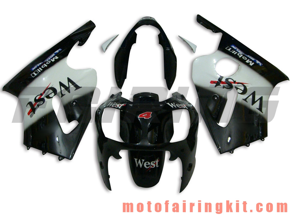 Kits de carenado aptos para ZX12R ZX-12R 2000 2001 ZX12R ZX-12R 00 01 Molde de inyección de plástico ABS Carrocería completa para motocicleta Marco de carrocería de posventa (blanco y negro) B002