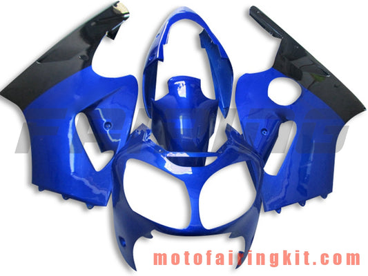 Kits de carenado aptos para ZX12R ZX-12R 2000 2001 ZX12R ZX-12R 00 01 Molde de inyección de plástico ABS Carrocería completa para motocicleta Marco de carrocería de posventa (azul y negro) B014