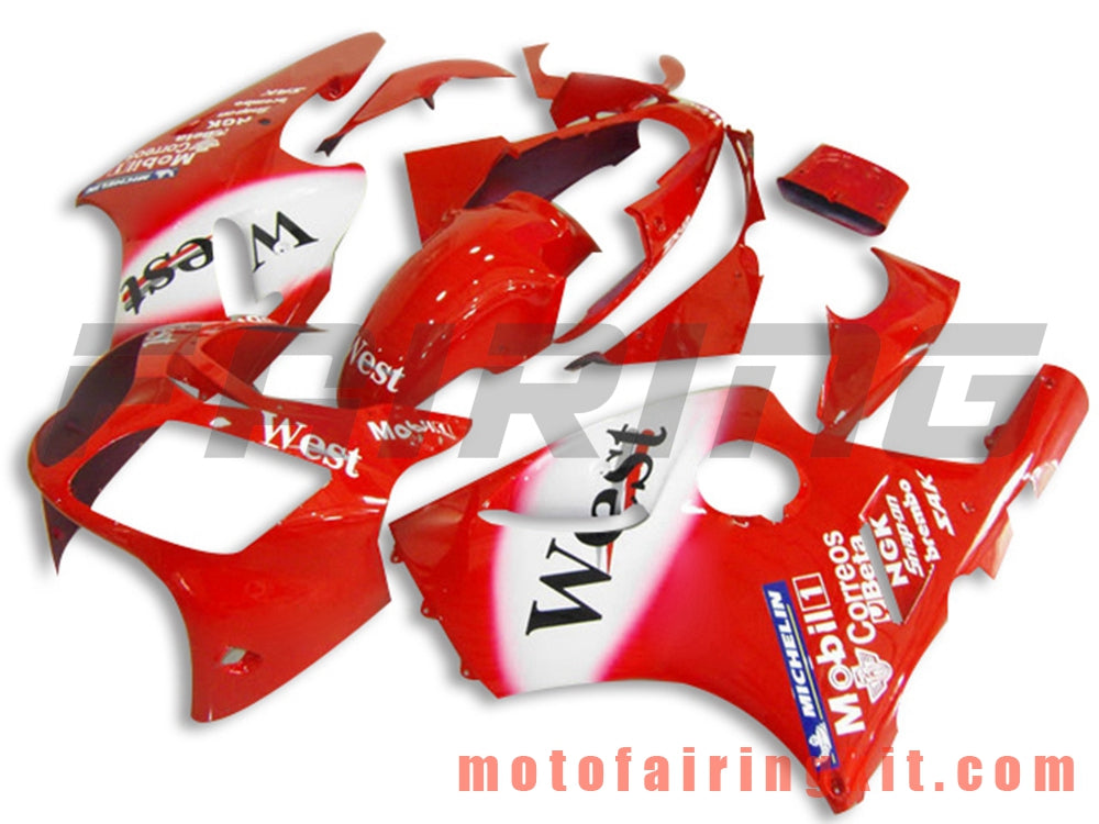 Kits de carenado aptos para ZX12R ZX-12R 2000 2001 ZX12R ZX-12R 00 01 Molde de inyección de plástico ABS Carrocería completa para motocicleta Marco de carrocería de posventa (rojo y blanco) B016