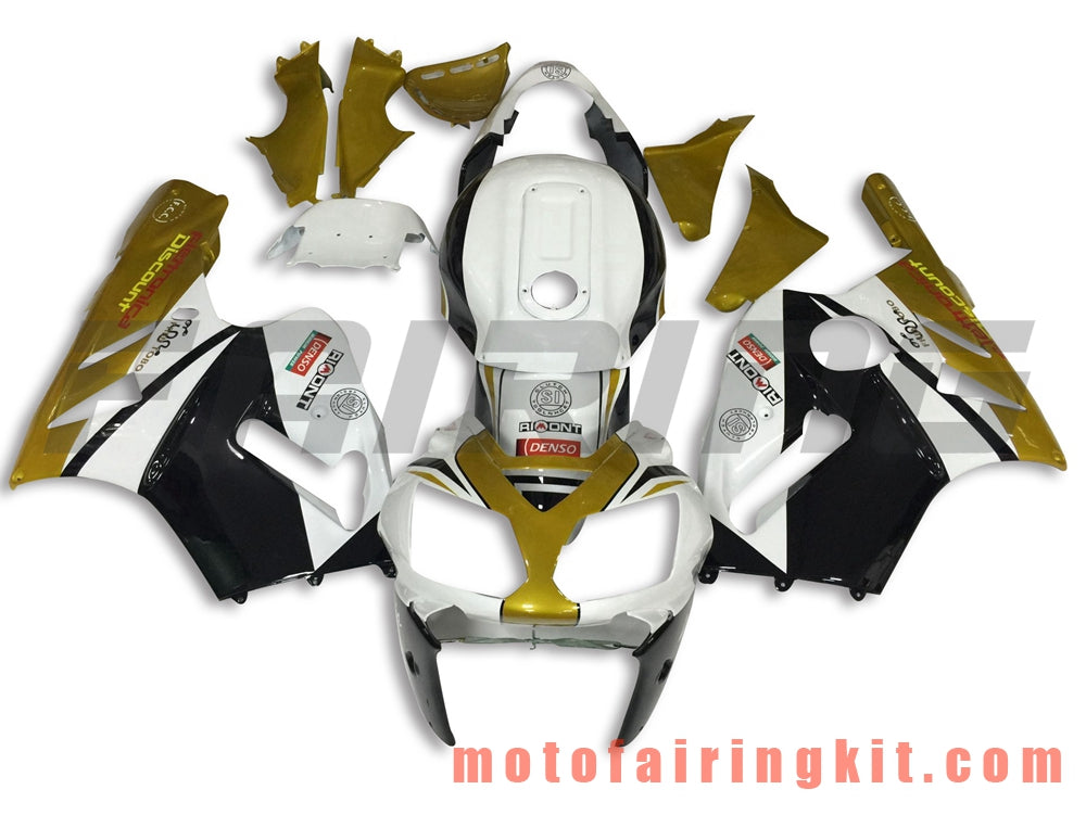 Kits de carenado aptos para ZX12R ZX-12R 2002 2003 2004 2005 2006 Molde de inyección de plástico ABS Carrocería completa para motocicleta Marco de carrocería de posventa (blanco y dorado) B016