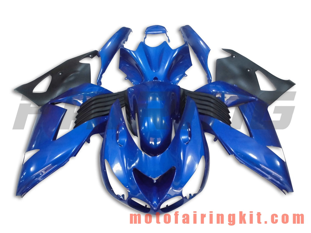 Fairing Kits Fit for ZX14R ZX-14R ZZ-R1400 2006 2007 2008 2009 2010 2011 Plastic ABS Injection Mold Complete Motorcycle Body Aftermarket Bodywork Frame (Blue & Black) B001