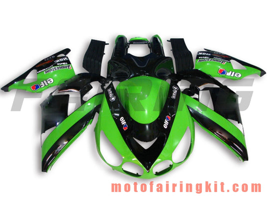 Fairing Kits Fit for ZX14R ZX-14R ZZ-R1400 2006 2007 2008 2009 2010 2011 Plastic ABS Injection Mold Complete Motorcycle Body Aftermarket Bodywork Frame (Green & Black) B003