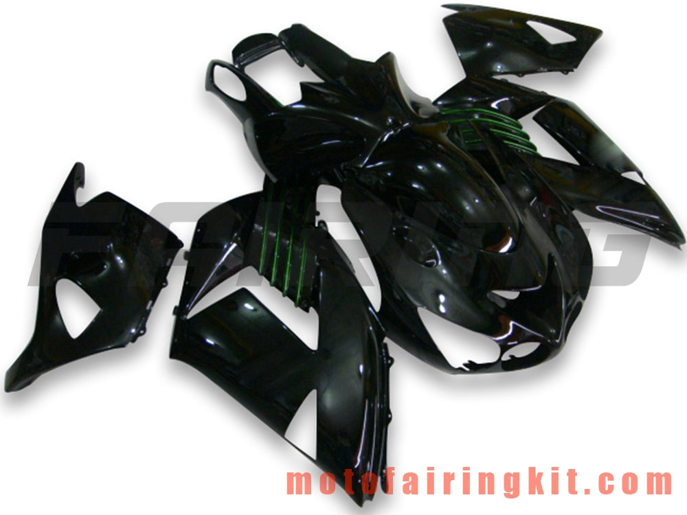 Fairing Kits Fit for ZX14R ZX-14R ZZ-R1400 2006 2007 2008 2009 2010 2011 Plastic ABS Injection Mold Complete Motorcycle Body Aftermarket Bodywork Frame (Black) B004