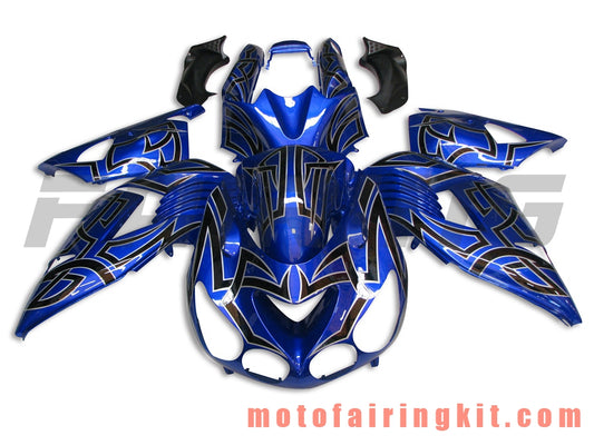 Fairing Kits Fit for ZX14R ZX-14R ZZ-R1400 2006 2007 2008 2009 2010 2011 Plastic ABS Injection Mold Complete Motorcycle Body Aftermarket Bodywork Frame (Blue & Black) B006