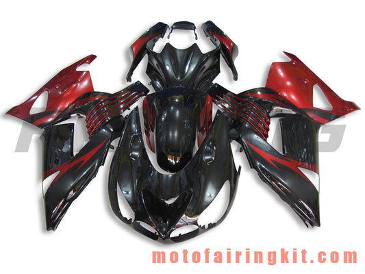 Fairing Kits Fit for ZX14R ZX-14R ZZ-R1400 2006 2007 2008 2009 2010 2011 Plastic ABS Injection Mold Complete Motorcycle Body Aftermarket Bodywork Frame (Black & Red) B008