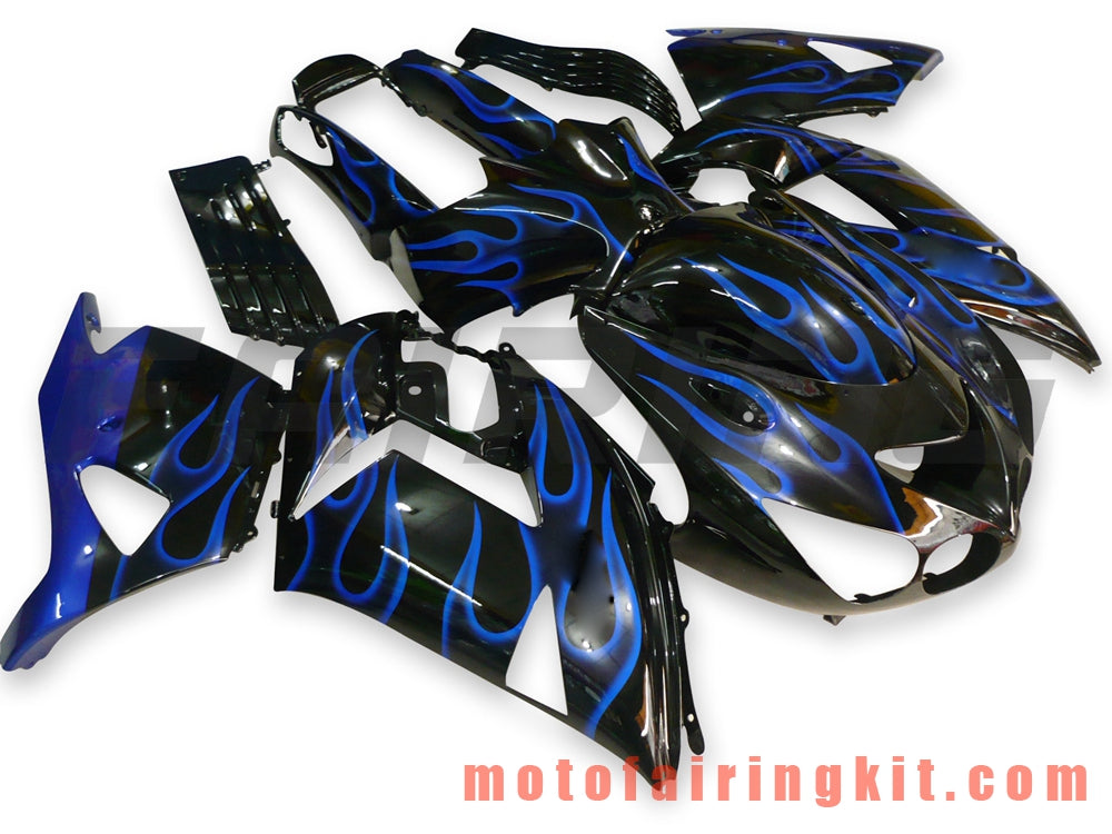 Fairing Kits Fit for ZX14R ZX-14R ZZ-R1400 2006 2007 2008 2009 2010 2011 Plastic ABS Injection Mold Complete Motorcycle Body Aftermarket Bodywork Frame (Black & Blue) B012