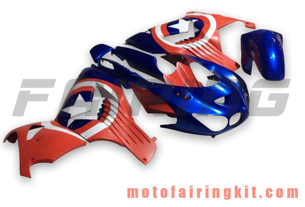 Fairing Kits Fit for ZX14R ZX-14R ZZ-R1400 2006 2007 2008 2009 2010 2011 Plastic ABS Injection Mold Complete Motorcycle Body Aftermarket Bodywork Frame (Red & Blue) B014