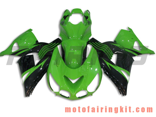 Fairing Kits Fit for ZX14R ZX-14R ZZ-R1400 2006 2007 2008 2009 2010 2011 Plastic ABS Injection Mold Complete Motorcycle Body Aftermarket Bodywork Frame (Green & Black) B015