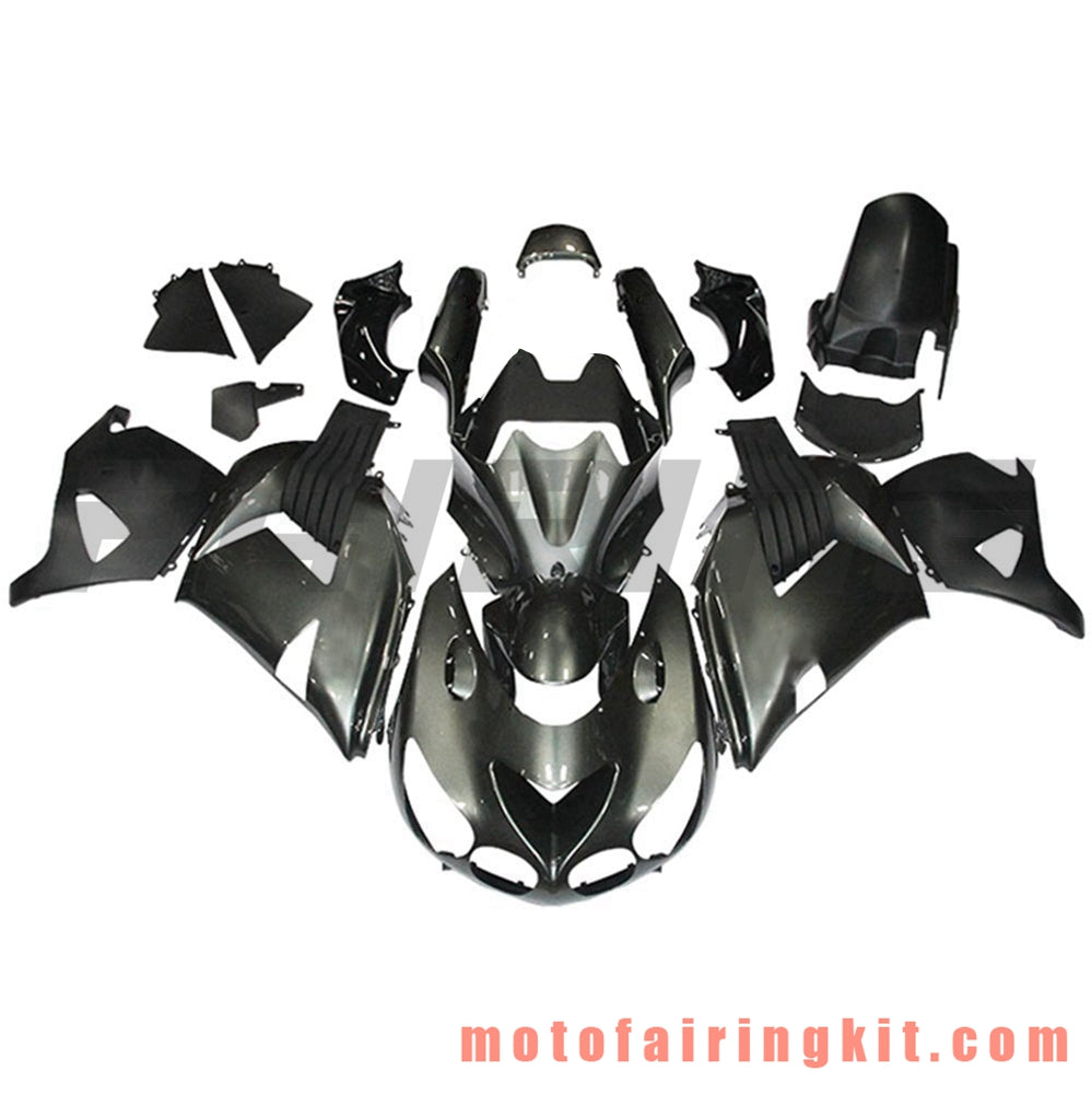 フェアリングキット ZX14R ZX-14R ZZ-R1400 2006 2007 2008 2009 2010 2011 プラスチック ABS 射出成型 完全なオートバイボディ アフターマーケットボディワークフレーム (グレー &amp; ブラック) B017