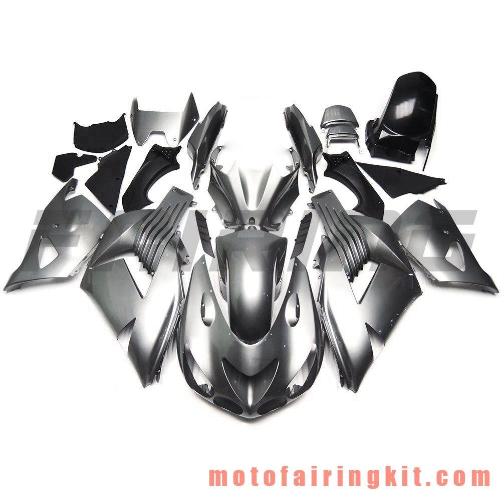 Fairing Kits Fit for ZX14R ZX-14R ZZ-R1400 2006 2007 2008 2009 2010 2011 Plastic ABS Injection Mold Complete Motorcycle Body Aftermarket Bodywork Frame (Silver) B021