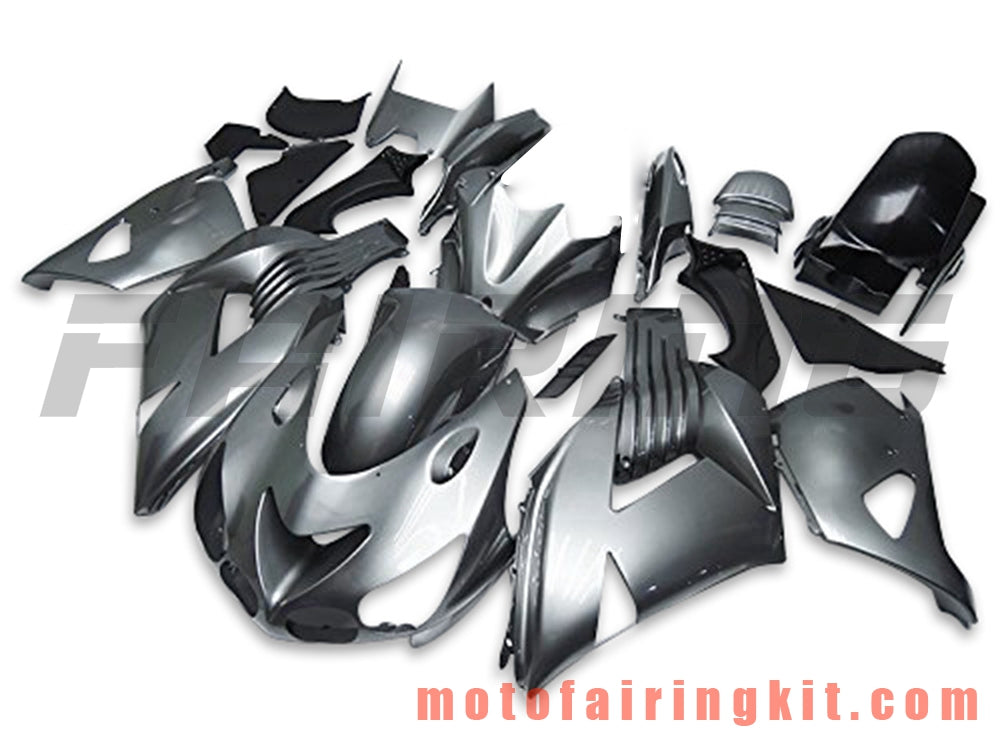 Fairing Kits Fit for ZX14R ZX-14R ZZ-R1400 2006 2007 2008 2009 2010 2011 Plastic ABS Injection Mold Complete Motorcycle Body Aftermarket Bodywork Frame (Silver) B021