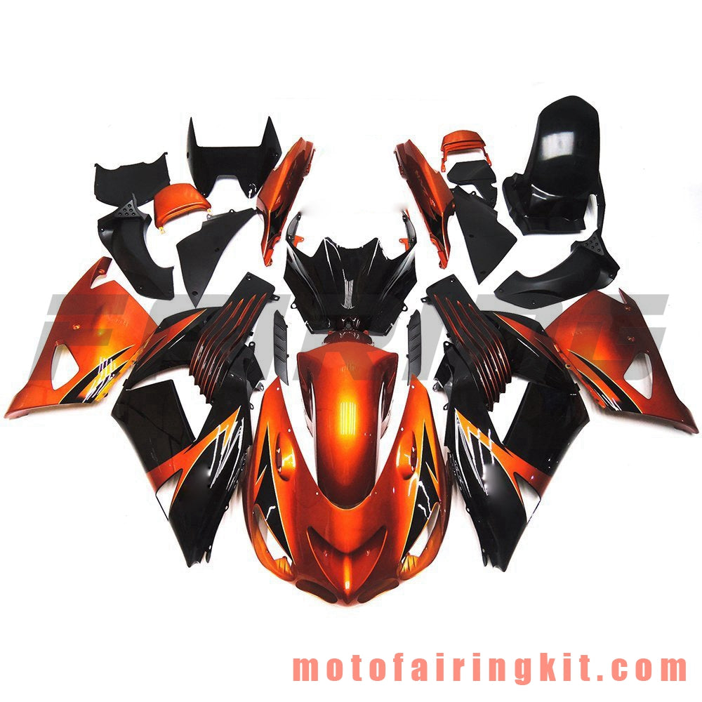 Fairing Kits Fit for ZX14R ZX-14R ZZ-R1400 2006 2007 2008 2009 2010 2011 Plastic ABS Injection Mold Complete Motorcycle Body Aftermarket Bodywork Frame (Orange & Black) B022