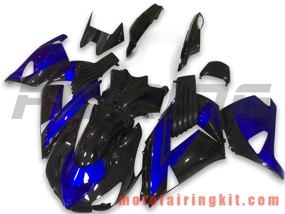 Fairing Kits Fit for ZX14R ZX-14R ZZ-R1400 2006 2007 2008 2009 2010 2011 Plastic ABS Injection Mold Complete Motorcycle Body Aftermarket Bodywork Frame (Black & Blue) B026