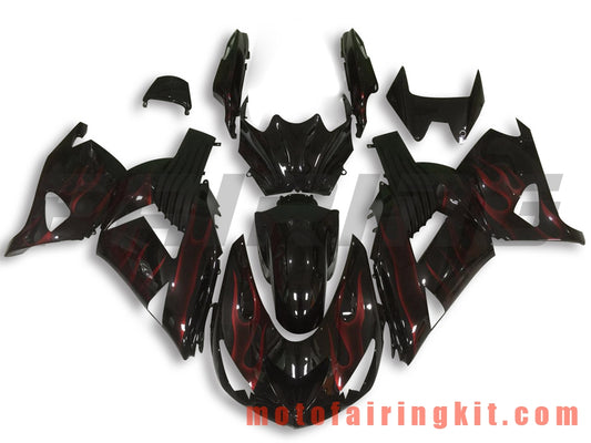 Fairing Kits Fit for ZX14R ZX-14R ZZ-R1400 2006 2007 2008 2009 2010 2011 Plastic ABS Injection Mold Complete Motorcycle Body Aftermarket Bodywork Frame (Black & Orange) B027