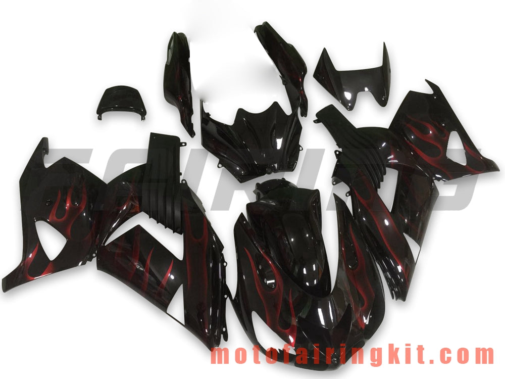 Fairing Kits Fit for ZX14R ZX-14R ZZ-R1400 2006 2007 2008 2009 2010 2011 Plastic ABS Injection Mold Complete Motorcycle Body Aftermarket Bodywork Frame (Black & Orange) B027