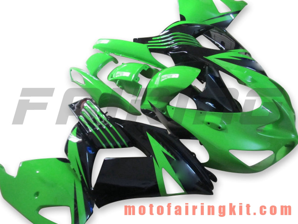 フェアリングキット ZX14R ZX-14R ZZ-R1400 2006 2007 2008 2009 2010 2011 プラスチック ABS 射出成形 完全なオートバイボディ アフターマーケットボディワークフレーム (グリーン &amp; ブラック) B032