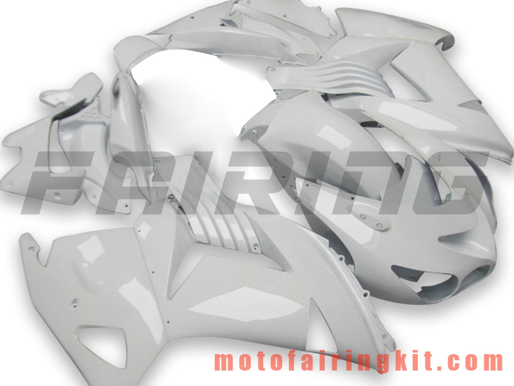 Fairing Kits Fit for ZX14R ZX-14R ZZ-R1400 2006 2007 2008 2009 2010 2011 Plastic ABS Injection Mold Complete Motorcycle Body Aftermarket Bodywork Frame (White) B033