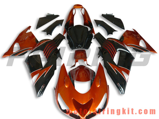 Fairing Kits Fit for ZX14R ZX-14R ZZ-R1400 2006 2007 2008 2009 2010 2011 Plastic ABS Injection Mold Complete Motorcycle Body Aftermarket Bodywork Frame (Orange & Black) B034