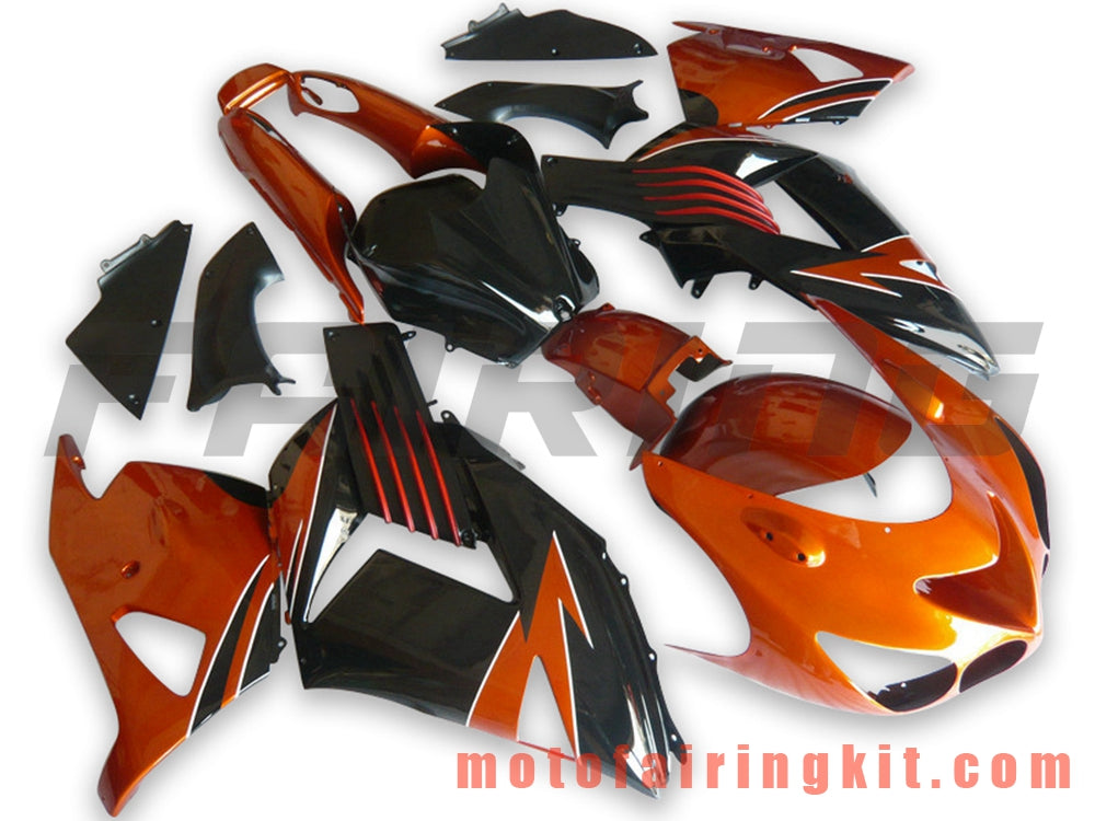 Fairing Kits Fit for ZX14R ZX-14R ZZ-R1400 2006 2007 2008 2009 2010 2011 Plastic ABS Injection Mold Complete Motorcycle Body Aftermarket Bodywork Frame (Orange & Black) B034