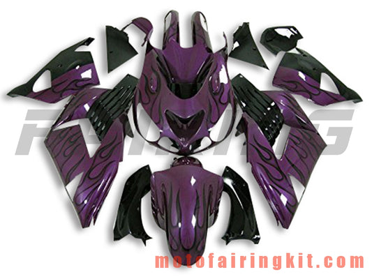 Fairing Kits Fit for ZX14R ZX-14R ZZ-R1400 2006 2007 2008 2009 2010 2011 Plastic ABS Injection Mold Complete Motorcycle Body Aftermarket Bodywork Frame (Purple & Black) B035