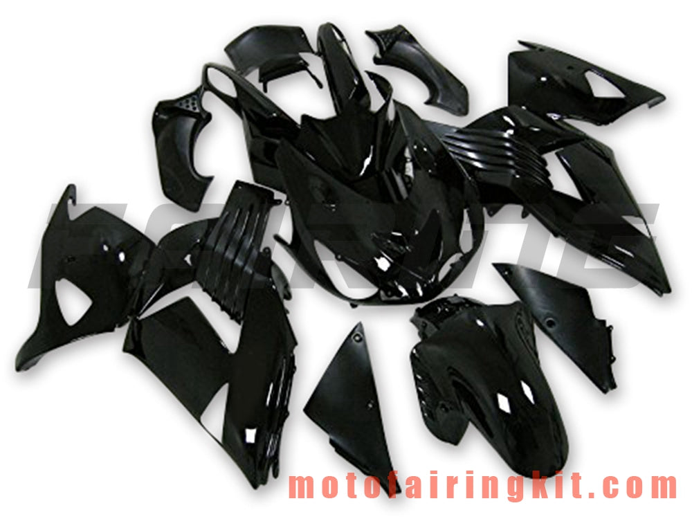 Fairing Kits Fit for ZX14R ZX-14R ZZ-R1400 2006 2007 2008 2009 2010 2011 Plastic ABS Injection Mold Complete Motorcycle Body Aftermarket Bodywork Frame (Black) B036