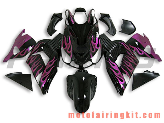 Fairing Kits Fit for ZX14R ZX-14R ZZ-R1400 2006 2007 2008 2009 2010 2011 Plastic ABS Injection Mold Complete Motorcycle Body Aftermarket Bodywork Frame (Black & Purple) B038