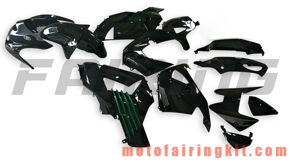 Fairing Kits Fit for ZX14R ZX-14R ZZ-R1400 2006 2007 2008 2009 2010 2011 Plastic ABS Injection Mold Complete Motorcycle Body Aftermarket Bodywork Frame (Black & Green) B039