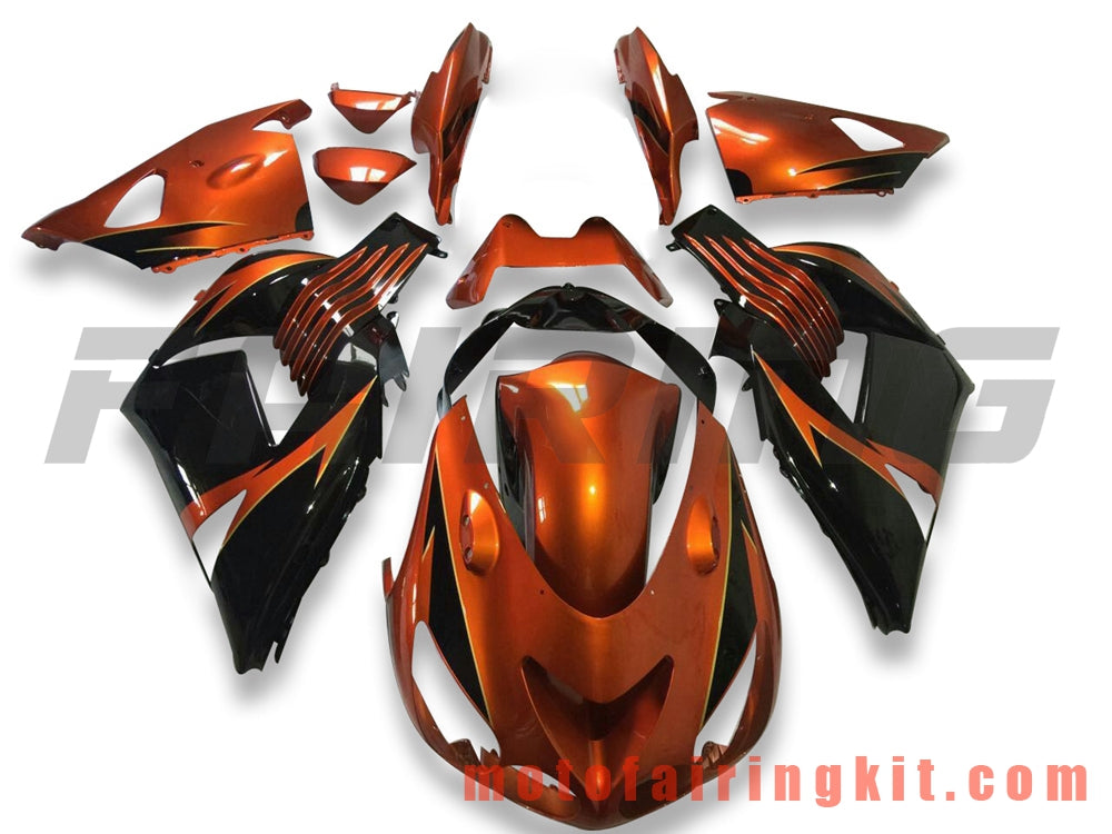 Fairing Kits Fit for ZX14R ZX-14R ZZ-R1400 2006 2007 2008 2009 2010 2011 Plastic ABS Injection Mold Complete Motorcycle Body Aftermarket Bodywork Frame (Orange & Black) B040