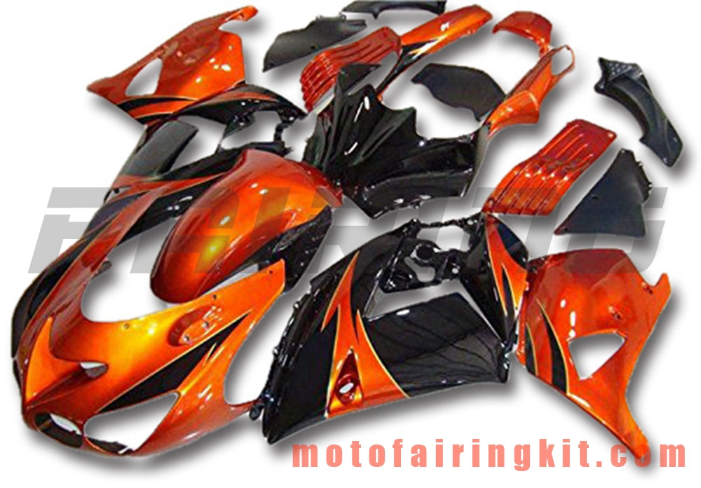 フェアリングキット ZX14R ZX-14R ZZ-R1400 2006 2007 2008 2009 2010 2011 プラスチック ABS 射出成形 完全なオートバイボディ アフターマーケットボディワークフレーム (オレンジ &amp; ブラック) B041