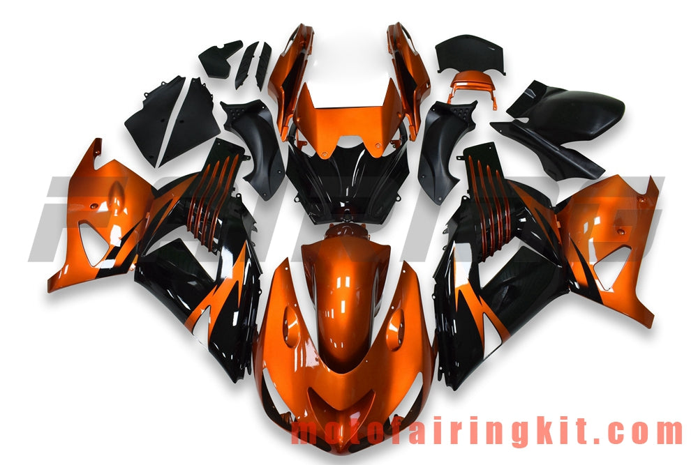 Fairing Kits Fit for ZX14R ZX-14R ZZ-R1400 2006 2007 2008 2009 2010 2011 Plastic ABS Injection Mold Complete Motorcycle Body Aftermarket Bodywork Frame (Orange & Black) B042