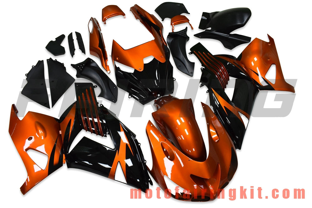 Fairing Kits Fit for ZX14R ZX-14R ZZ-R1400 2006 2007 2008 2009 2010 2011 Plastic ABS Injection Mold Complete Motorcycle Body Aftermarket Bodywork Frame (Orange & Black) B042