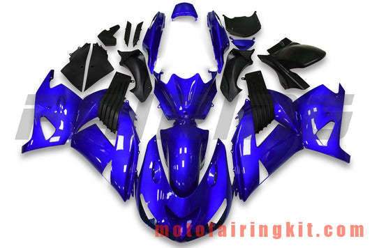 Fairing Kits Fit for ZX14R ZX-14R ZZ-R1400 2006 2007 2008 2009 2010 2011 Plastic ABS Injection Mold Complete Motorcycle Body Aftermarket Bodywork Frame (Blue & Black) B043