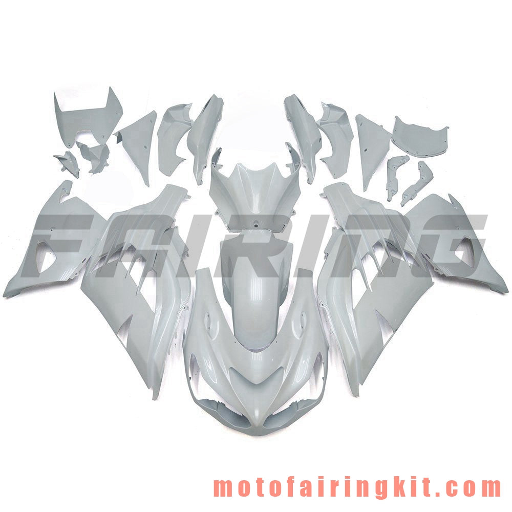 Fairing Kits Fit for ZX14R ZX-14R ZZ-R1400 2012 2013 2014 2015 2016 2017 2018 2019 Plastic ABS Injection Mold Complete Motorcycle Body Aftermarket Bodywork Frame (White) B001