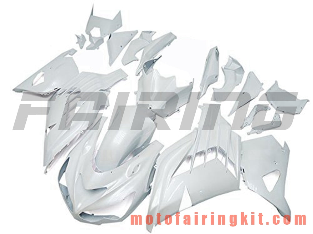 Fairing Kits Fit for ZX14R ZX-14R ZZ-R1400 2012 2013 2014 2015 2016 2017 2018 2019 Plastic ABS Injection Mold Complete Motorcycle Body Aftermarket Bodywork Frame (White) B001