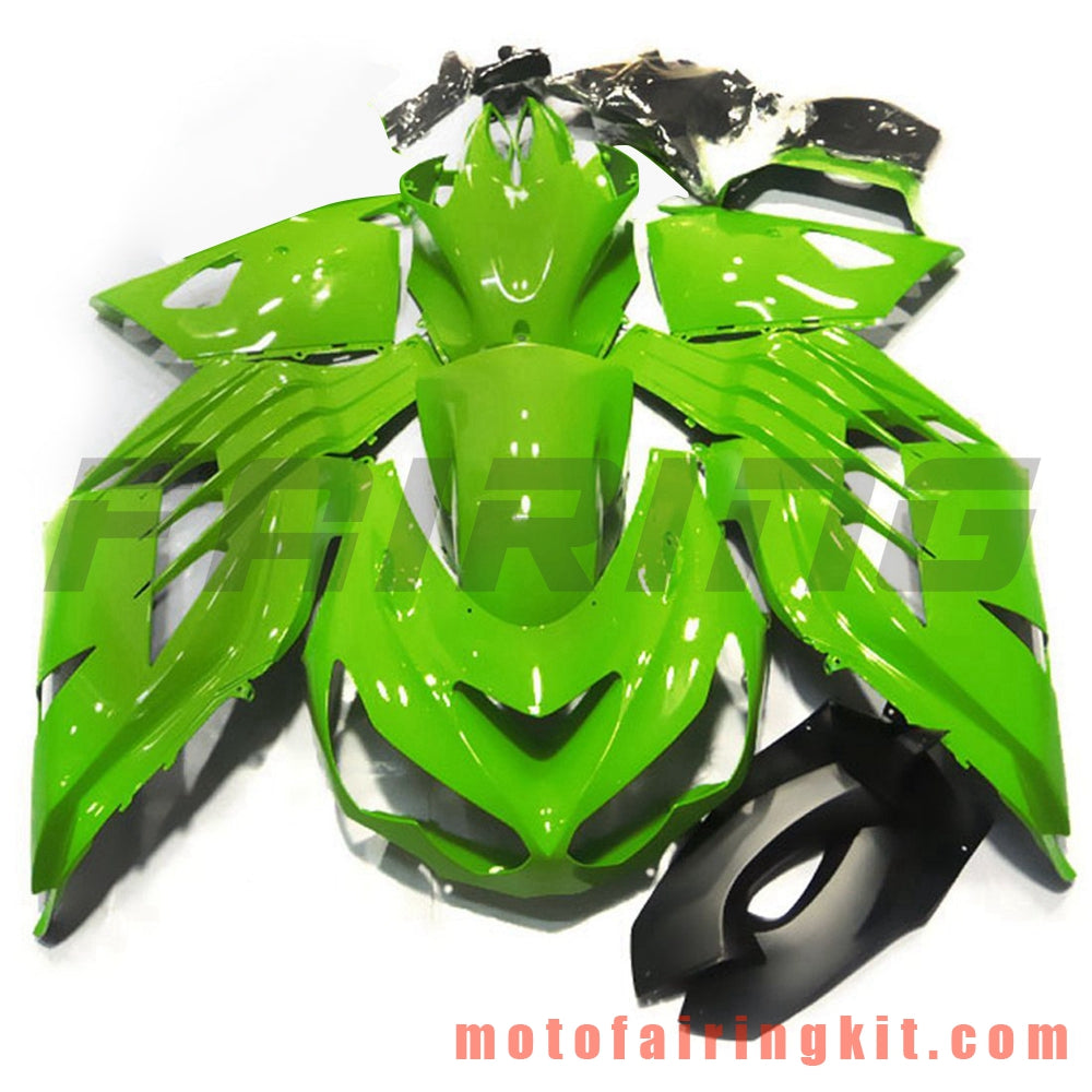 Fairing Kits Fit for ZX14R ZX-14R ZZ-R1400 2012 2013 2014 2015 2016 2017 2018 2019 Plastic ABS Injection Mold Complete Motorcycle Body Aftermarket Bodywork Frame (Green) B004