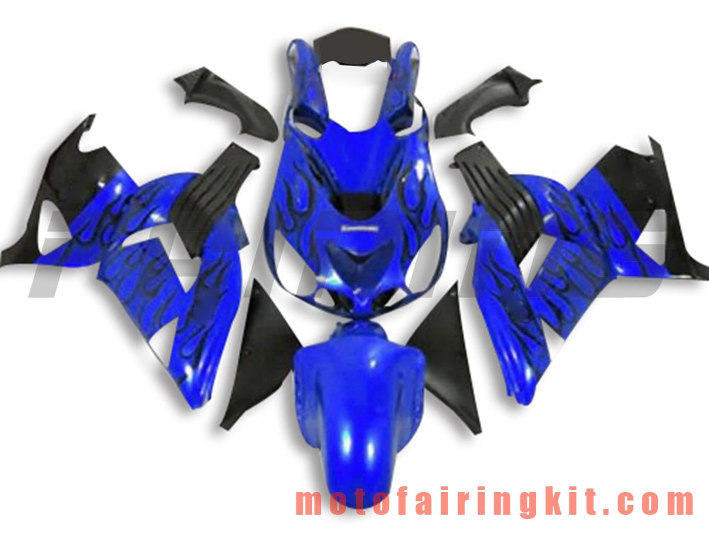 Kits de carenado aptos para ZX14R ZX-14R ZZ-R1400 2012 2013 2014 2015 2016 2017 2018 2019 Molde de inyección de plástico ABS Carrocería completa para motocicleta Marco de carrocería de posventa (azul y negro) B005