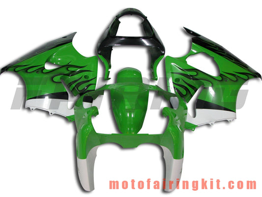 Kits de carenado aptos para ZX6R ZX-6R 636 2000 2001 2002 ZX6R 00 01 02 Molde de inyección de plástico ABS Carrocería completa para motocicleta Carrocería del mercado de accesorios Marco (verde y negro) B002