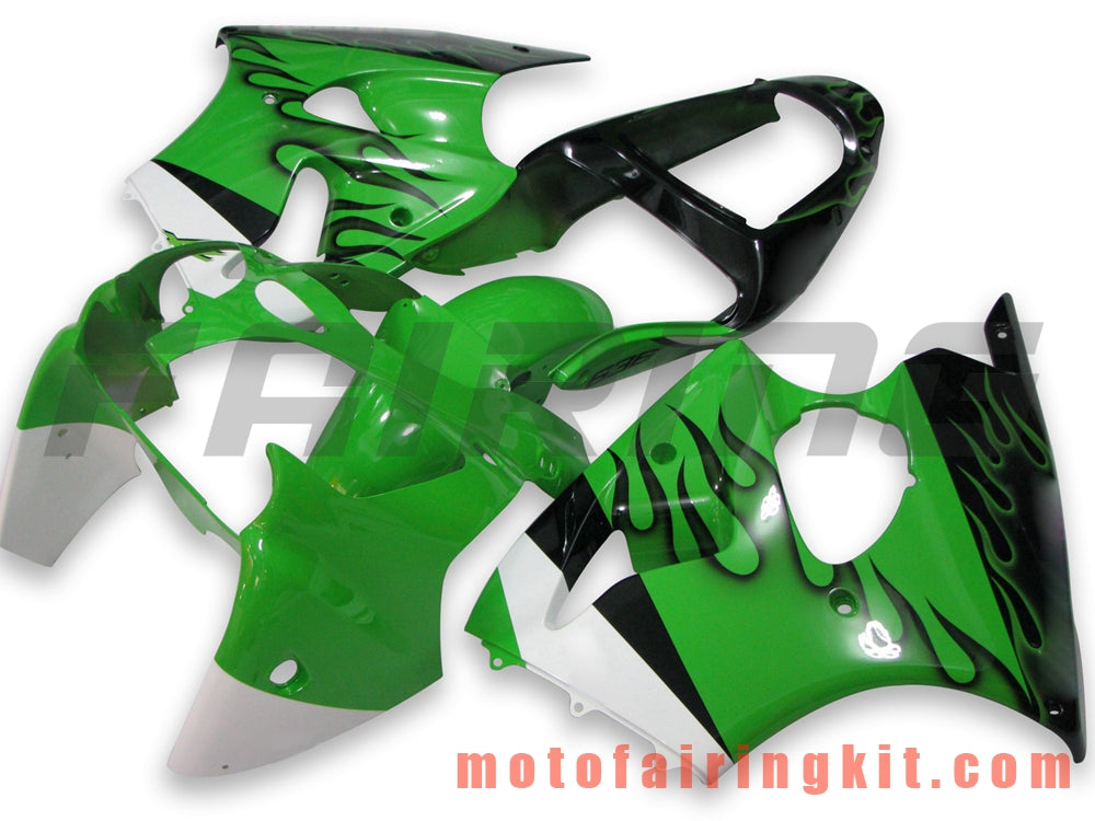 Fairing Kits Fit for ZX6R ZX-6R 636 2000 2001 2002 ZX6R 00 01 02 Plastic ABS Injection Mold Complete Motorcycle Body Aftermarket Bodywork Frame (Green & Black) B002