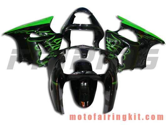 Fairing Kits Fit for ZX6R ZX-6R 636 2000 2001 2002 ZX6R 00 01 02 Plastic ABS Injection Mold Complete Motorcycle Body Aftermarket Bodywork Frame (Black & Green) B006