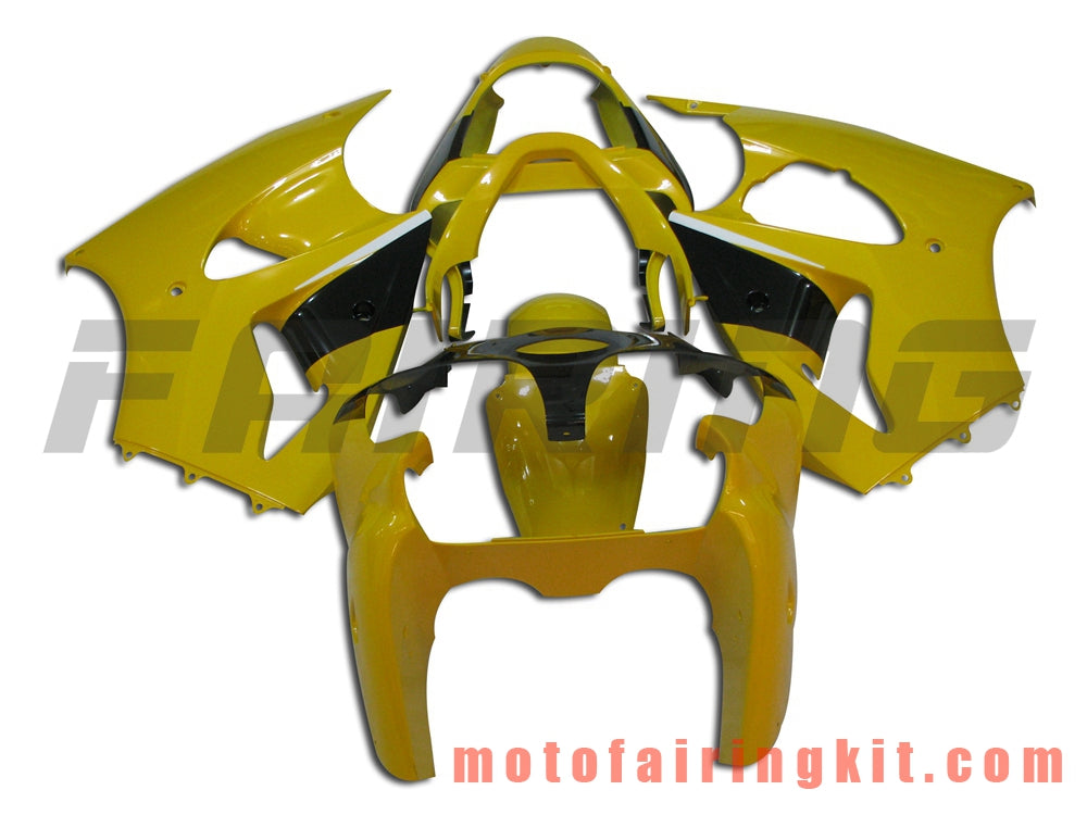 Kits de carenado aptos para ZX6R ZX-6R 636 2000 2001 2002 ZX6R 00 01 02 Molde de inyección de plástico ABS Carrocería completa para motocicleta Carrocería del mercado de accesorios Marco (amarillo y negro) B008