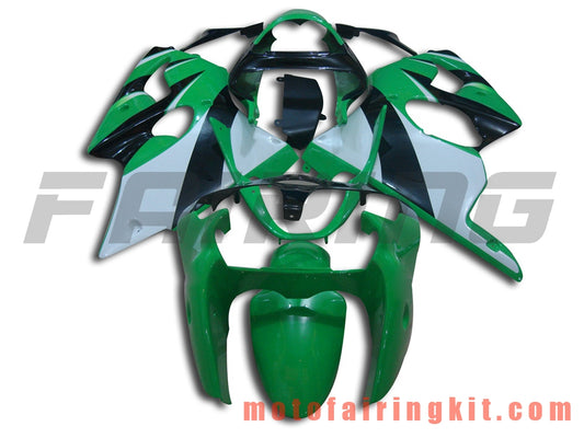 Kits de carenado aptos para ZX6R ZX-6R 636 2000 2001 2002 ZX6R 00 01 02 Molde de inyección de plástico ABS Carrocería completa para motocicleta Carrocería del mercado de accesorios Marco (verde y blanco) B010